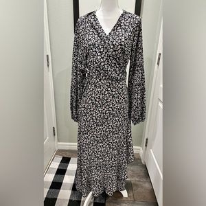 Floral wrap-around maxi dress. Size XL
